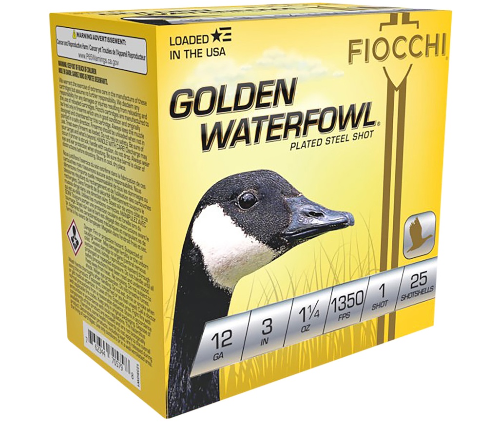 FIOCCHI AMMO GOLDEN WATERFOWL 12GA 3 1.25OZ #1 25/10