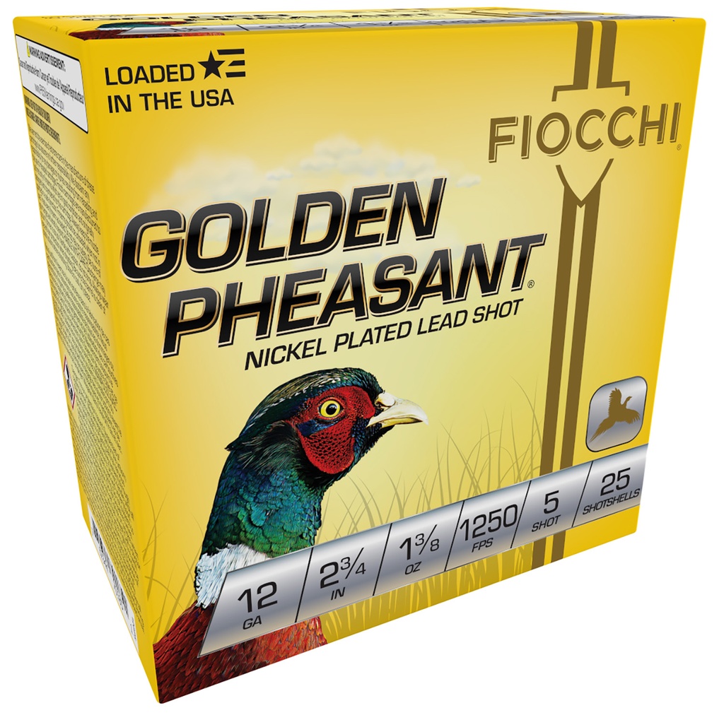 FIOCCHI AMMO GOLDEN PHEASANT 12GA 2.75 1 3/8OZ #5 25/10