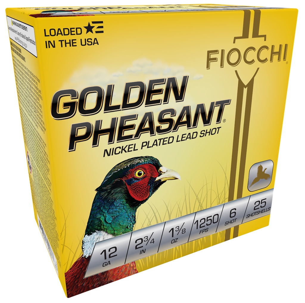 FIOCCHI AMMO GOLDEN PHEASANT 12GA 2.75 1 3/8OZ #6 25/10