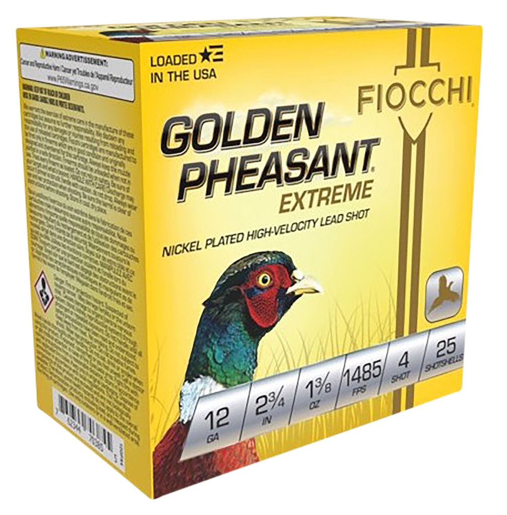 FIOCCHI AMMO GOLDEN PHEASANT HV 12GA 2.75 #4 25/10