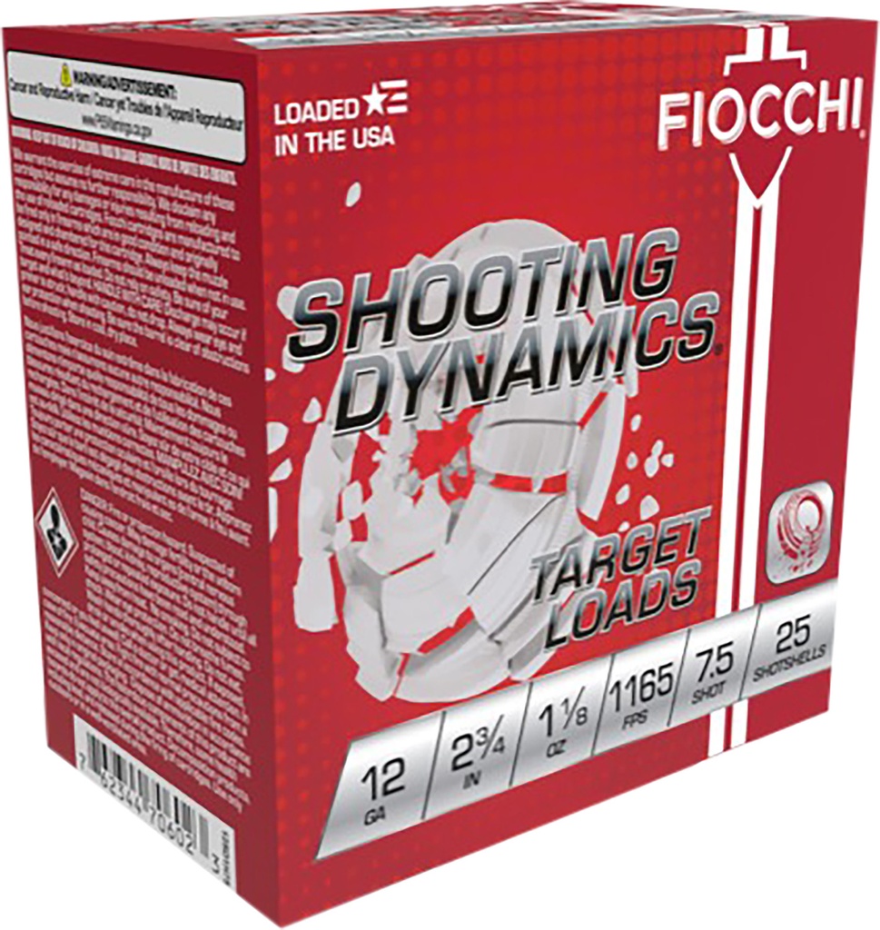 FIOCCHI AMMO SHOOTING TARGET 12GA 2.75 #7.5 25/10
