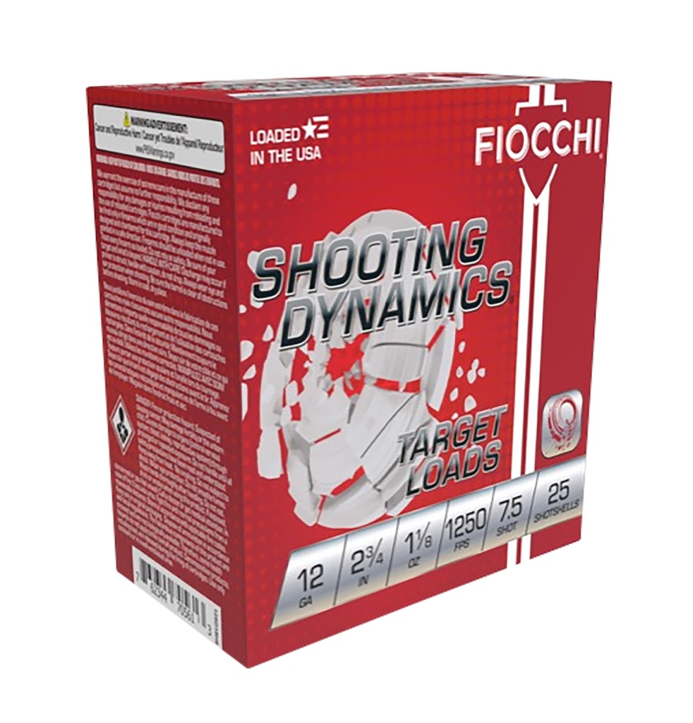 FIOCCHI AMMO SHOOTING TARGET 12GA 2.75 1 1/8OZ #7.5 25/10