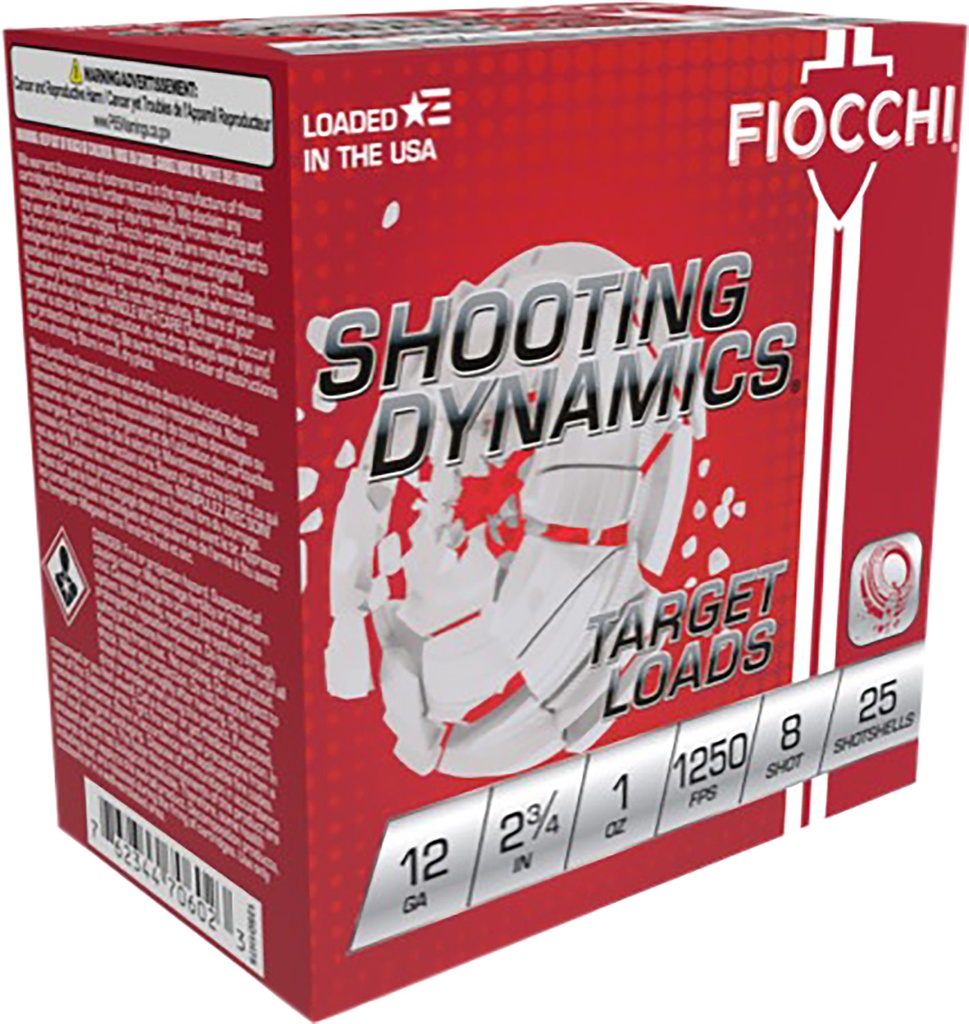 FIOCCHI AMMO SHOOTING TARGET 12GA 2.75 1OZ #8 25/10