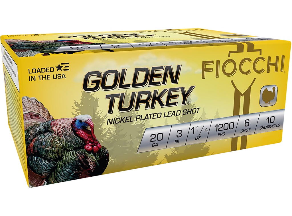 FIOCCHI AMMO GOLDEN TKY 20GA 3 #6 NICKEL 10/10
