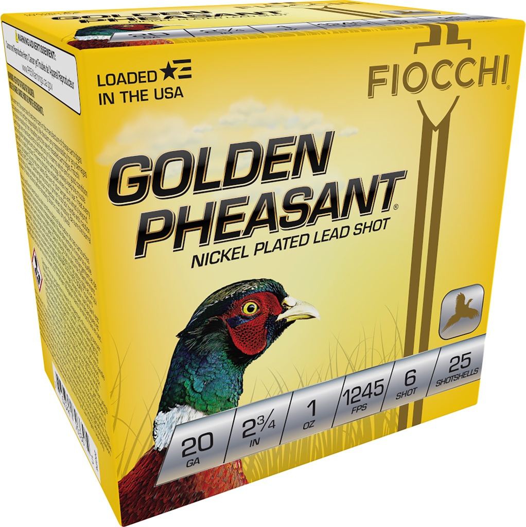 FIOCCHI AMMO GOLDEN PHEASANT 20GA 2.75 1OZ #6 25/10