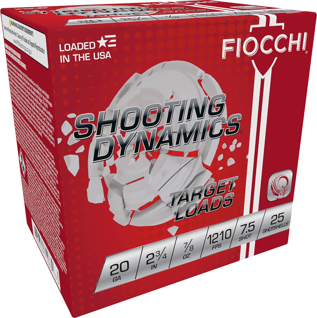 FIOCCHI AMMO SHOOTING TARGET 20GA 2.75 .875OZ #7.5 25/10