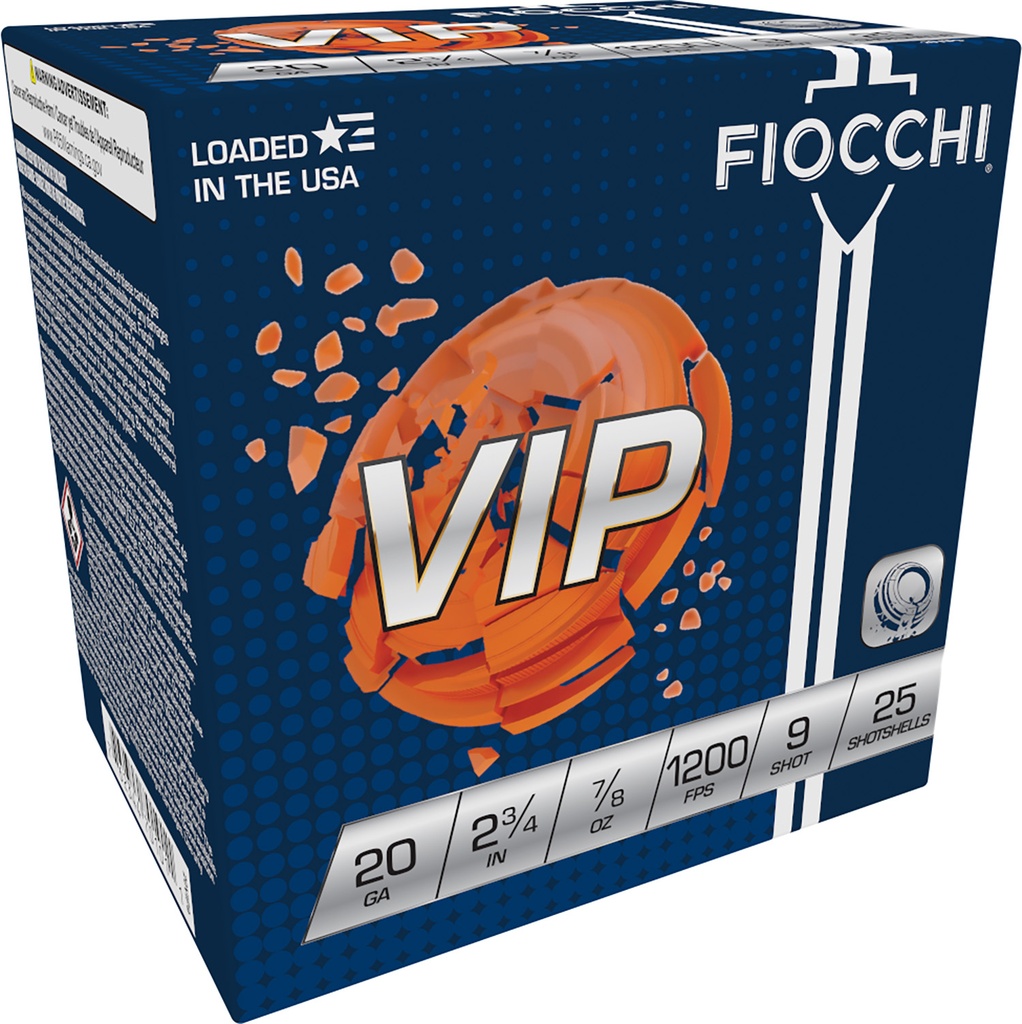 FIOCCHI AMMO VIP 20GA 2.75 7/8OZ #9 25/10