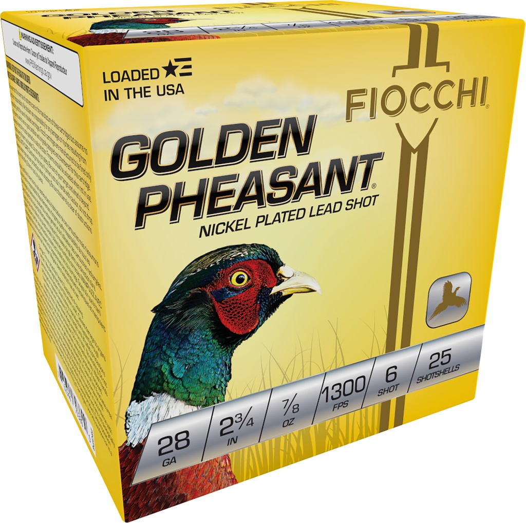 FIOCCHI AMMO GOLDEN PHEASANT 28GA 2.75 7/8OZ #6 25/10
