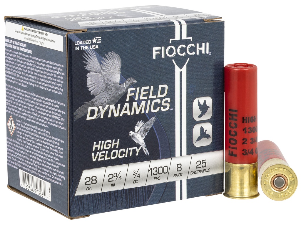 FIOCCHI AMMO FIELD HV 28GA 2.75 .75OZ #8 25/10