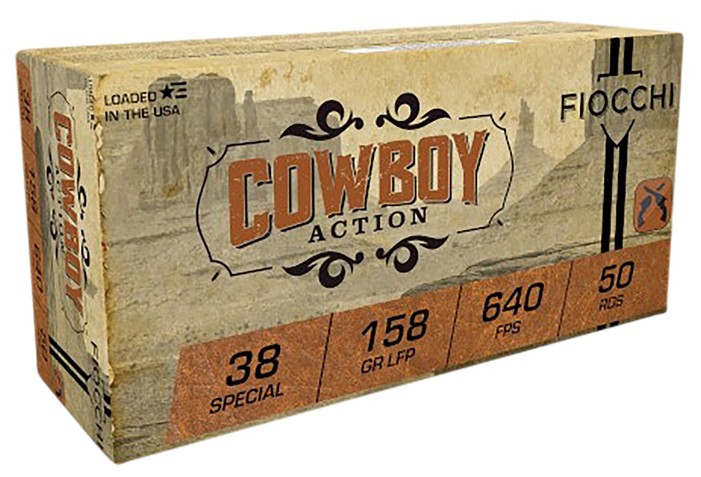 FIOCCHI AMMO COWBOY 38SPL 158GR LRNFP 50/10