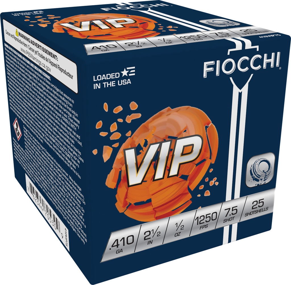 FIOCCHI AMMO VIP 410GA 2.5 #7.5 1250FPS 25/10