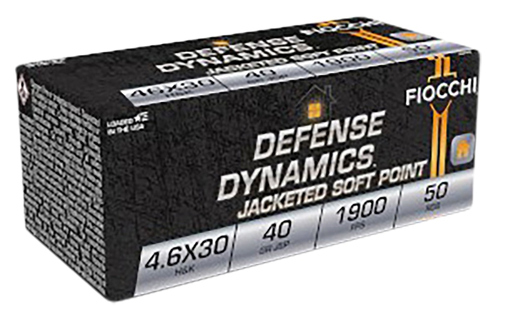 FIOCCHI AMMO DEFENSE 4.6X30HK 40GR JSP 50/20
