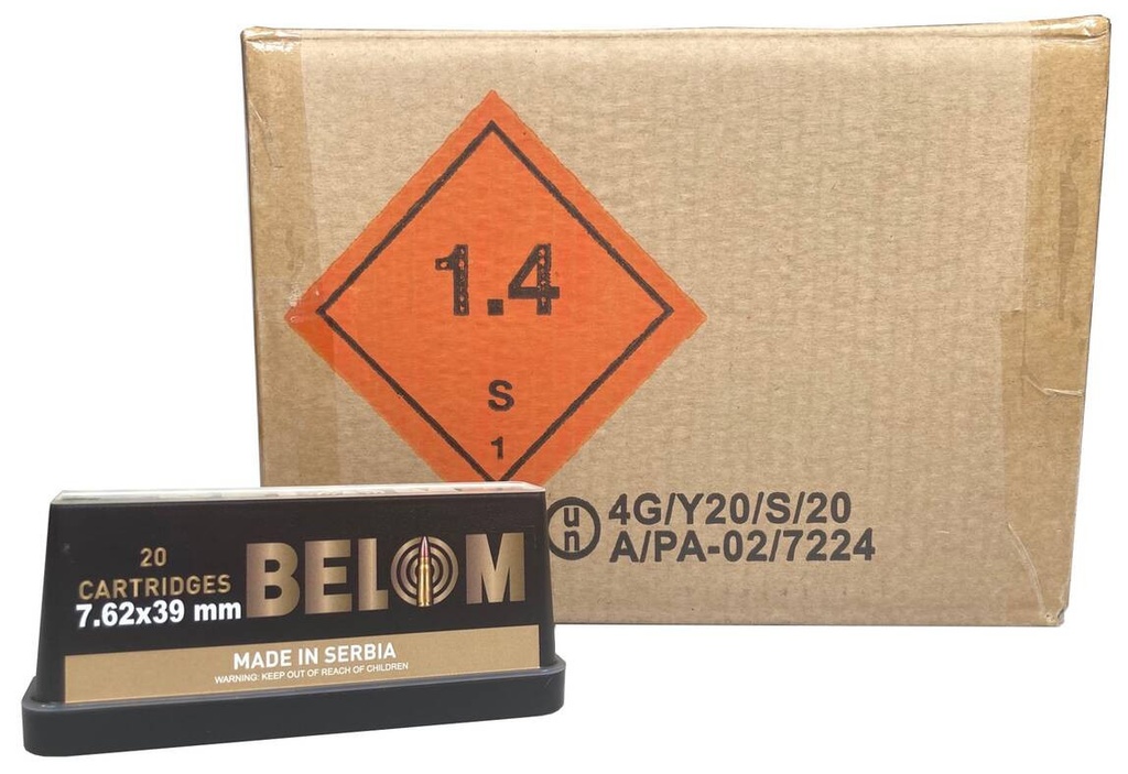GLOBAL ORDNANCE BELOM 7.62X39 BRASS 123GR FMJ 480/1 (114)