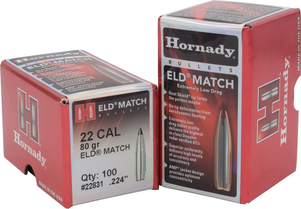 HORNADY BLT 22CAL 80GR ELD MATCH 100/25