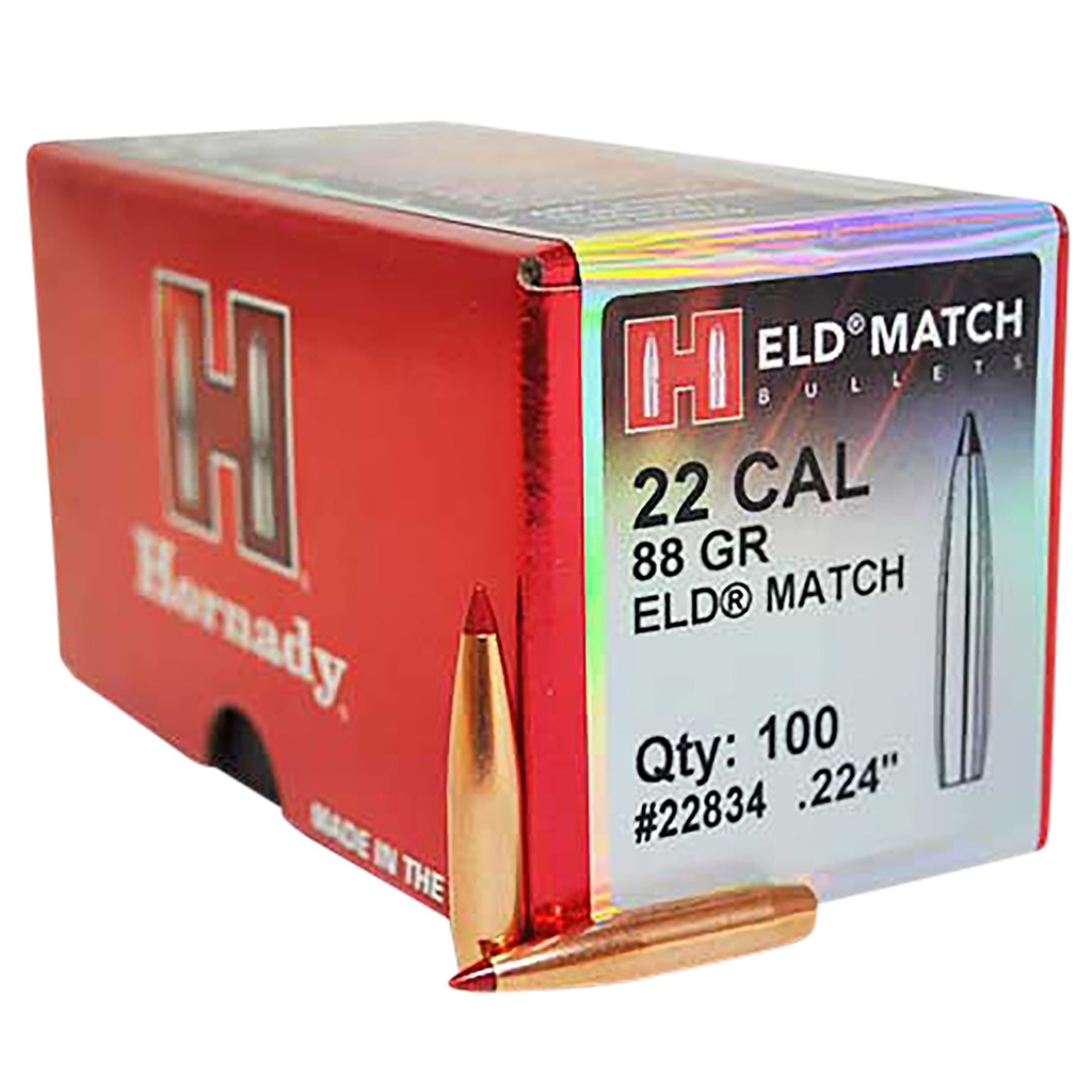 HORNADY BLT 22CAL 88GR ELD MATCH 100/25