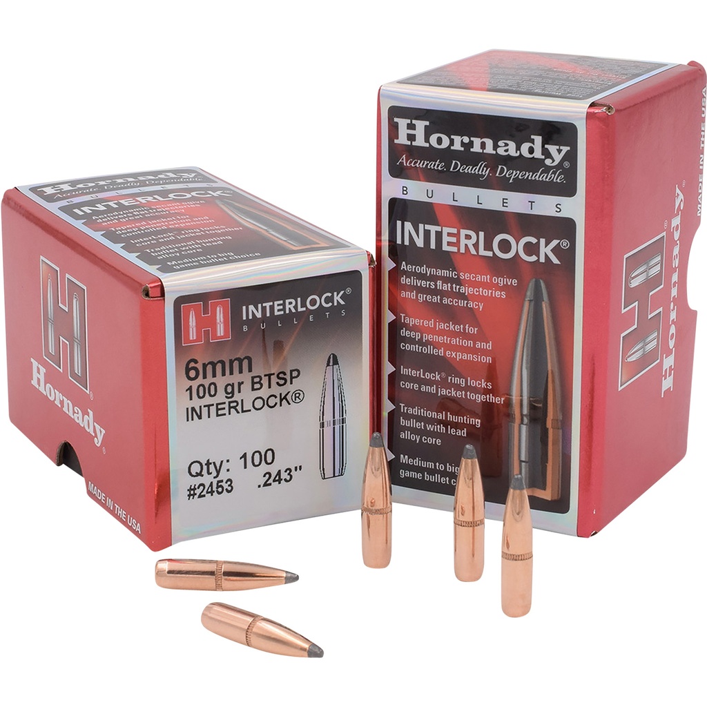 HORNADY BLT 6MM 100GR BTSP .243 100/25