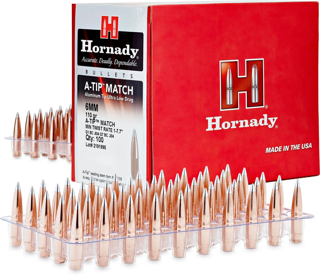 HORNADY BLT 6MM .243 110GR A-TIP MATCH 500/6