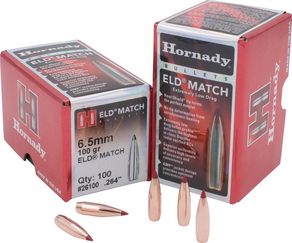 HORNADY BLT 6.5MM 100GR ELD MATCH 100/25