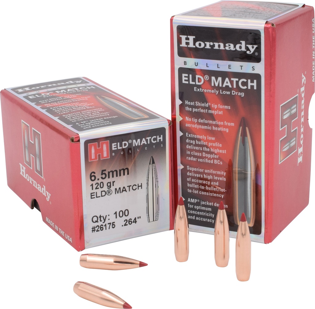 HORNADY BLT 6.5MM 120GR ELD MATCH 100/25