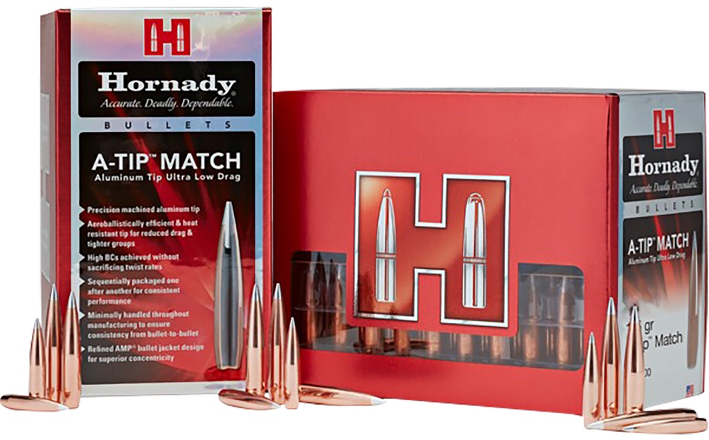 HORNADY BLT 6.5MM .264 153GR A-TIP MATCH 500/6