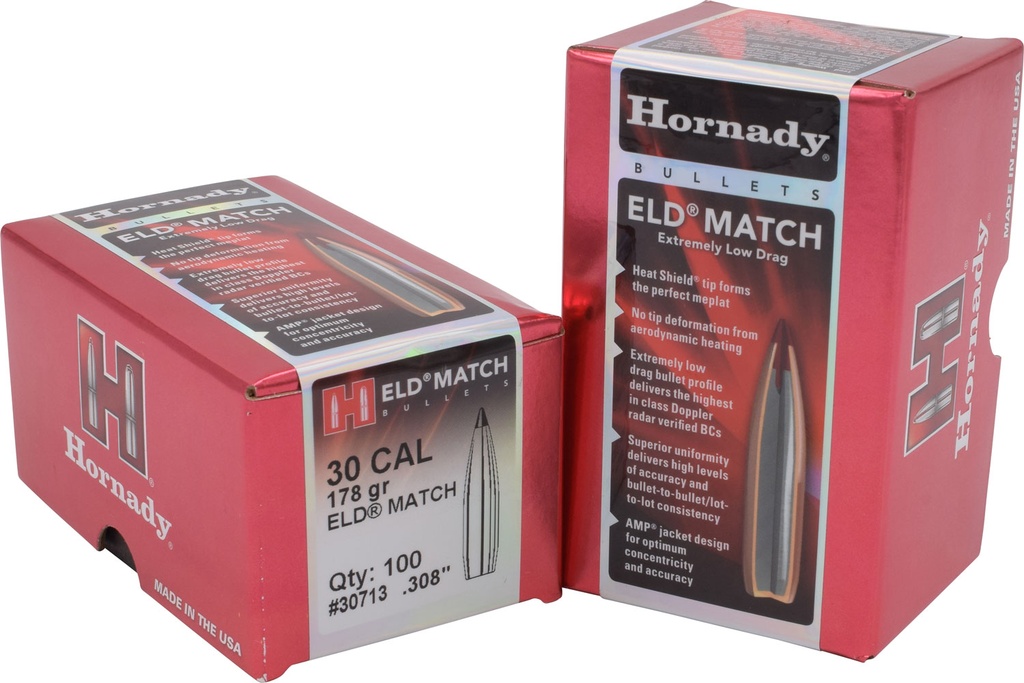 HORNADY BLT 30CAL 178GR ELD MATCH 100/15