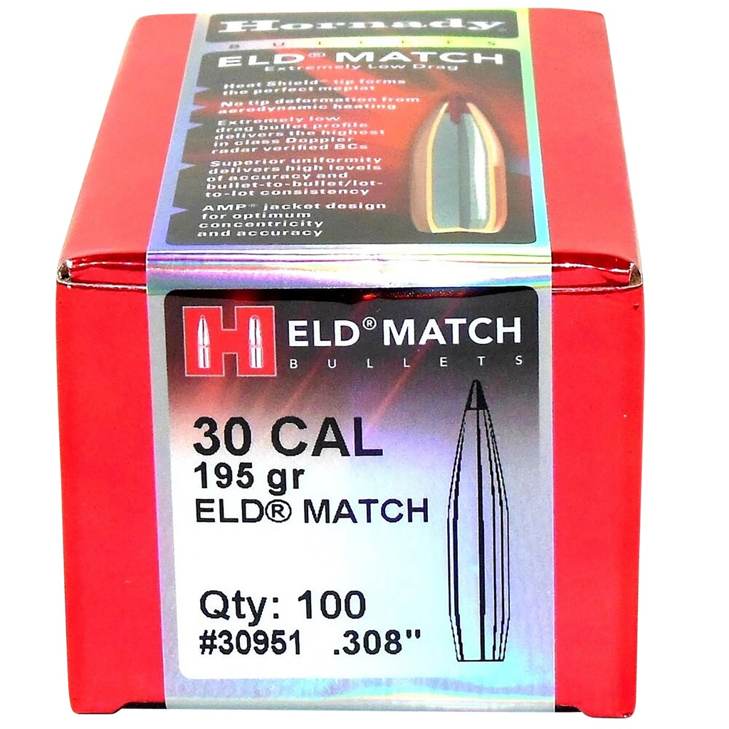 HORNADY BLT 30CAL .308 195GR ELD MATCH 100/15