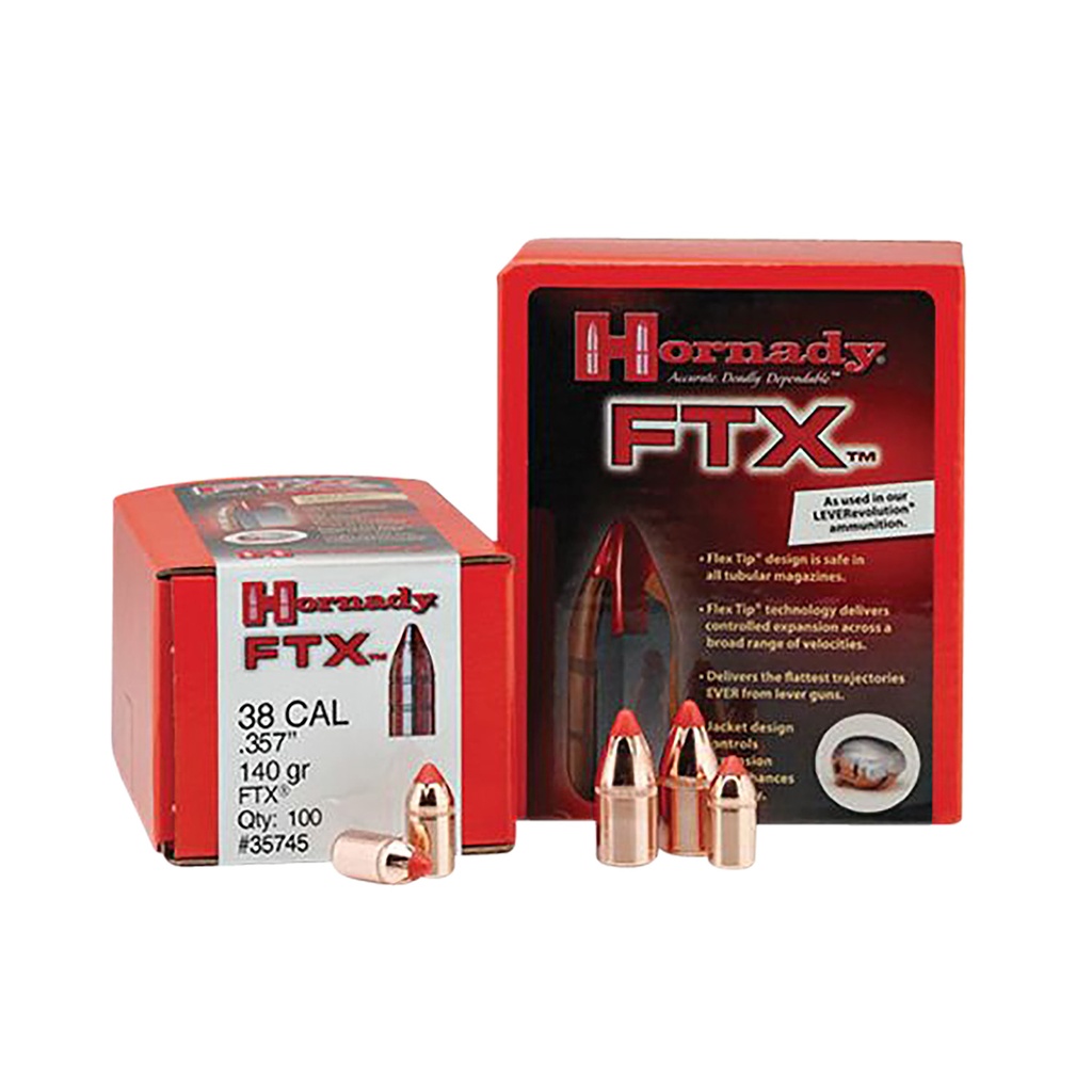 HORNADY BLT 38CAL 140GR FTX .357     100/25