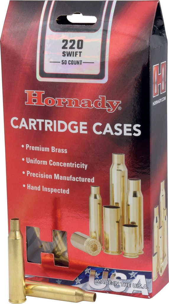 HORNADY BRASS 220SWIFT UNPRIMED 50/5