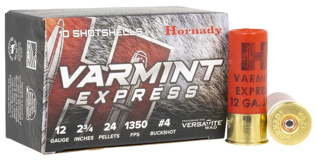 HORNADY VARMINT EXPRESS 12GA 2.75 #4 24P 10/10