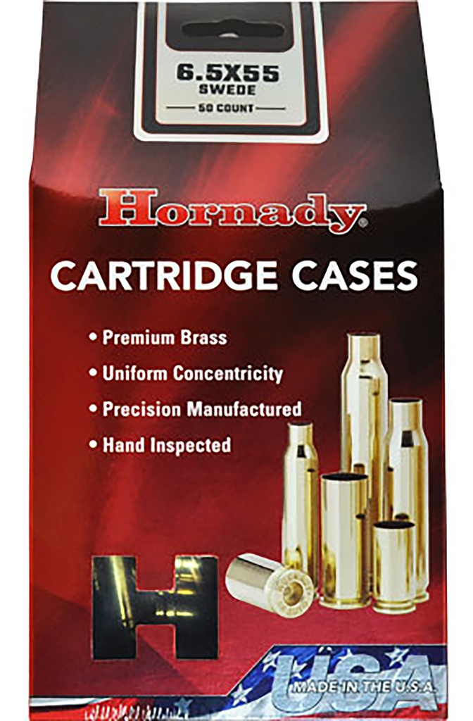 HORNADY BRASS 6.5X55 SWEDE UNPRIMED CASE 50/5