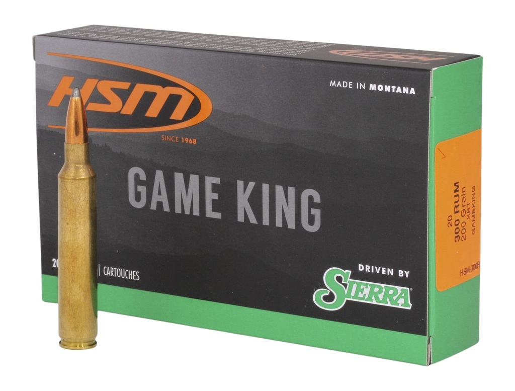 HSM AMMUNITION GAME KING 300RUM 200GR SBT 20/20