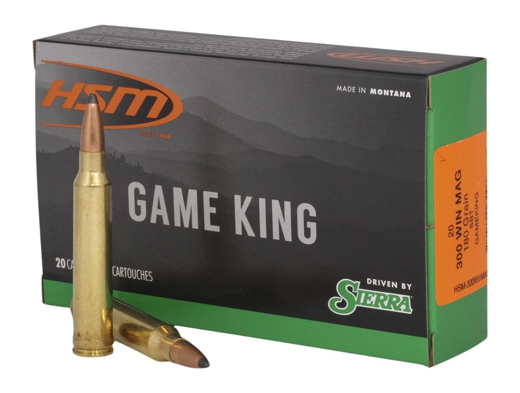 HSM AMMUNITION GAME KING 300WIN 180GR SBT 20/20