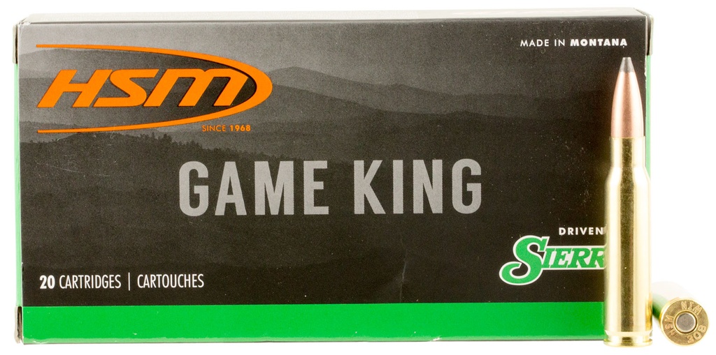 HSM AMMUNITION GAME KING 308WIN 165GR SBT 20/25