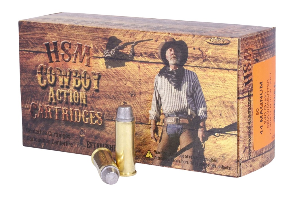 HSM AMMUNITION COWBOY ACTION 44MAG 240GR SWC-HARD 50/10