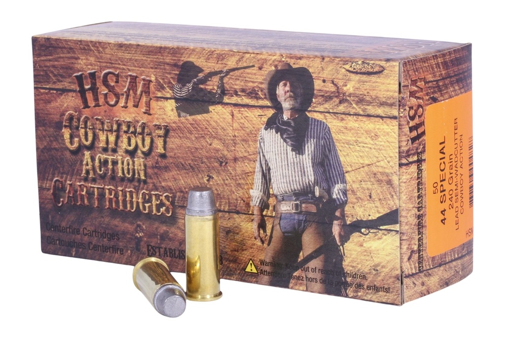 HSM AMMUNITION COWBOY ACTION 44SPL 240GR SWC-HARD 50/10