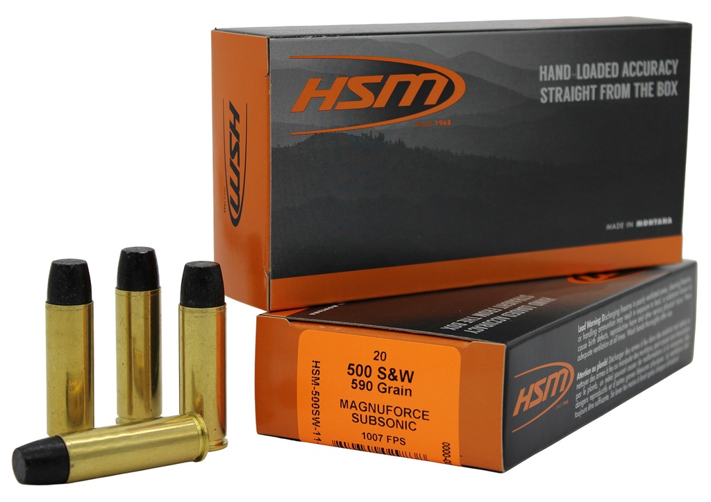 HSM AMMUNITION SUBSONIC 500SW HITEK 590GR HCFN 20/20
