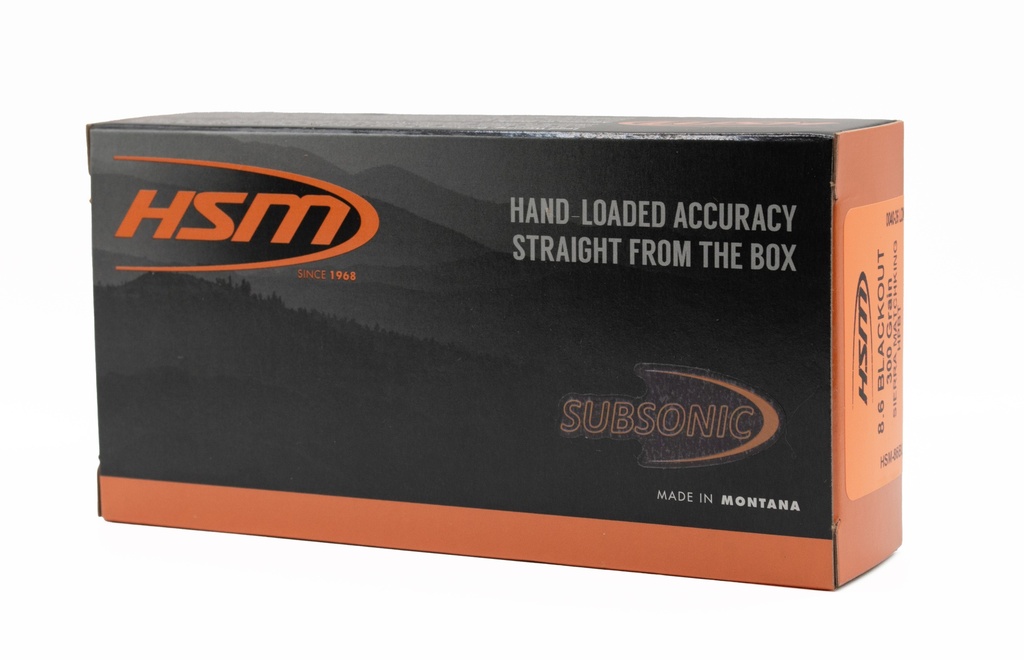 HSM AMMUNITION SUBSONIC 8.6BLK 300GR HP BT 20/25