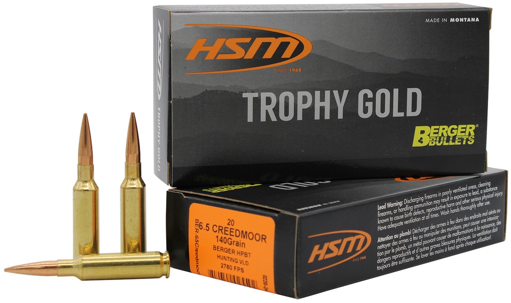 HSM AMMUNITION TROPHY GOLD 6.5CREED 140GR BER VLD 20/25