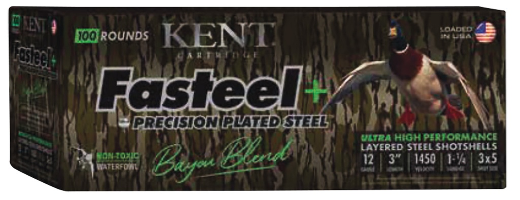 KENT FASTEEL+ BAYOU 12GA 1-1/4OZ #3X5 100/2
