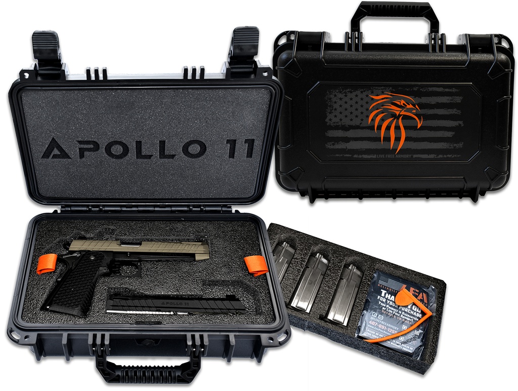 LIVE FREE ARMORY APOLLO 11 FULL SIZE 9MM 5 17RD FDE/BLK OR