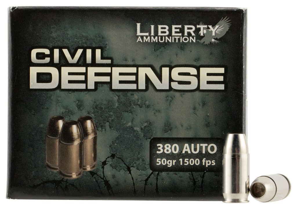 LIBERTY AMMUNITION AMMO CIVIL DEFENSE 380ACP 50GR HP 20/50