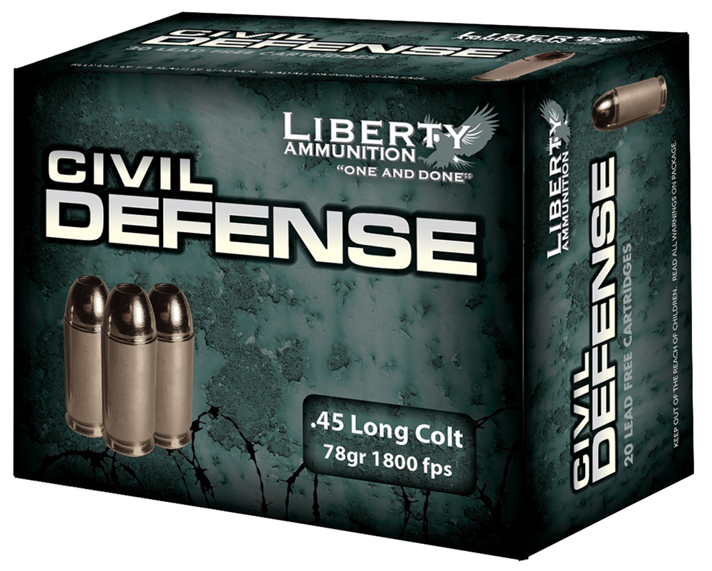 LIBERTY AMMUNITION AMMO CIVIL DEFENSE 45LC 78GR COPPER 20/50