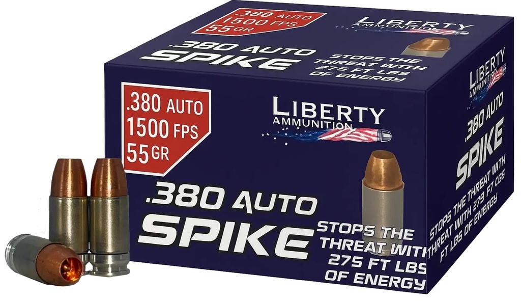 LIBERTY AMMUNITION AMMO SPIKE 380ACP 55GR 20/10