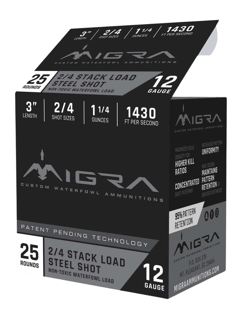 MIGRA AMMUNITIONS STAXD STEEL 12GA 3 1.25OZ #2-4 25/10