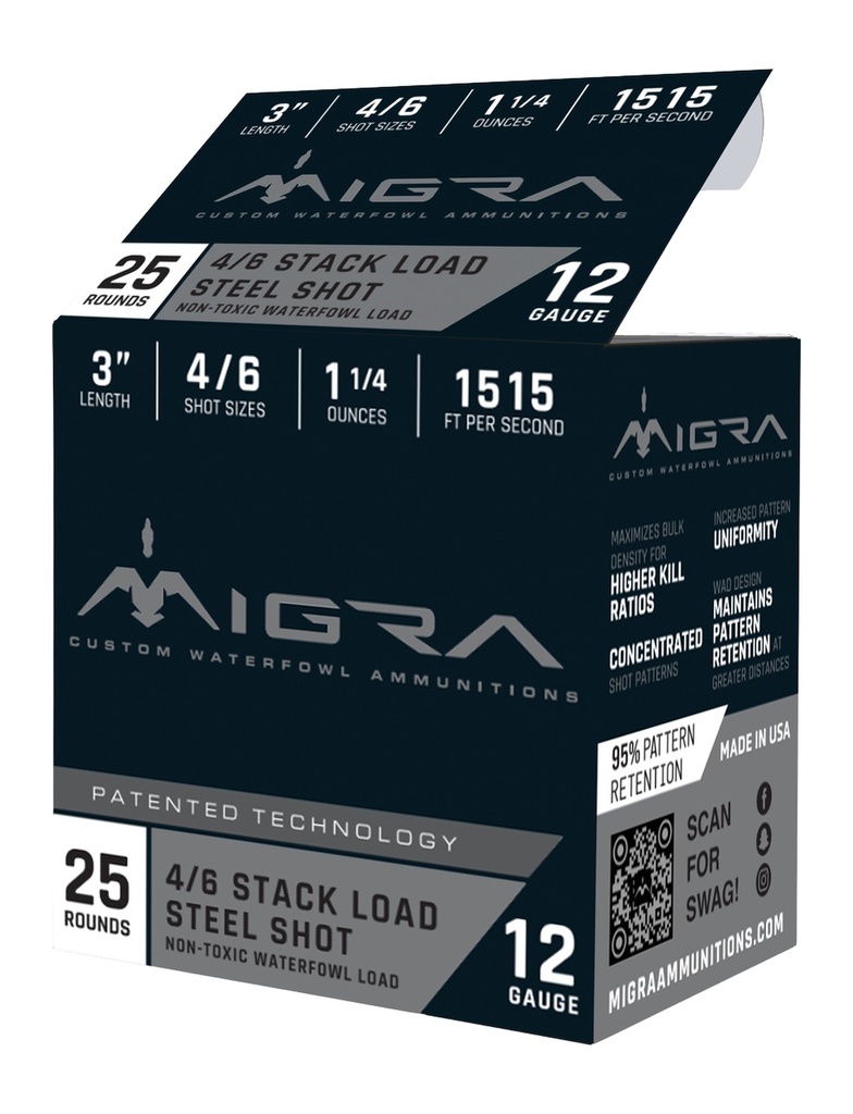 MIGRA AMMUNITIONS STAXD STEEL 12GA 3 1.25OZ #4-6 25/10