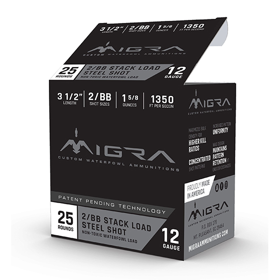 MIGRA AMMUNITIONS STAXD STEEL 12GA 3.5 1-5/8OZ #2-BB 25/10