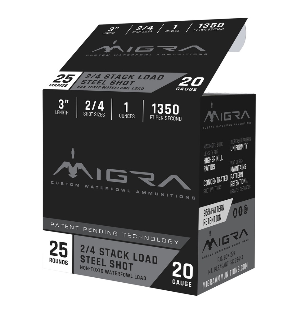 MIGRA AMMUNITIONS STAXD STEEL 20GA 3 1OZ #2-4 25/10