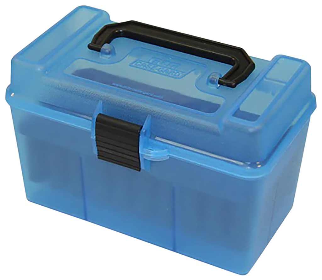 MTM DLX HANDLED AMMO 50 RD LG RIFLE CLR BLUE