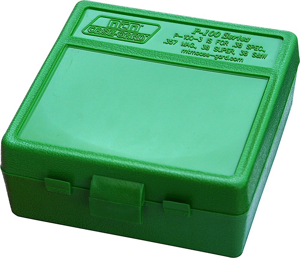 MTM PISTOL FLIPTOP 100RD BOX GREEN 38SPL357MAG