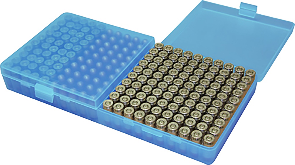 MTM AMMO BOX 200RD FLIP-TOP 9MM 380ACP BLUE